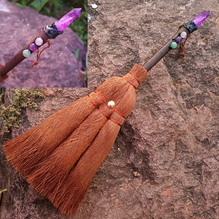 Olivenorma Natural Crystal Magic Broom Ornament - Amethyst#2 - image 16