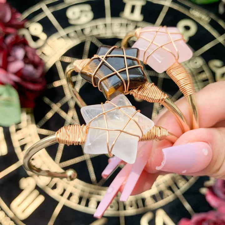 Olivenorma Gold Wire Wrapped Star Shape Gemstone Bracelet - image 20