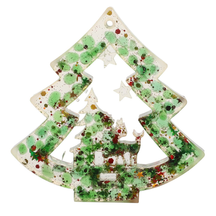 Olivenorma Natural Crystal Gravel Resin Christmas Tree Decoration - Green Aventurine - image 9