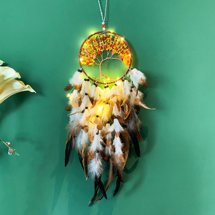Olivenorma Acrylic Beads Tree of Life Feather Dream Catcher - image 5