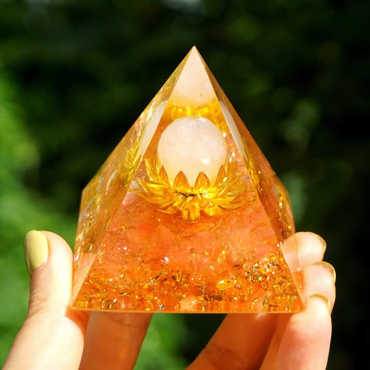 Olivenorma Rose Quartz Sphere Sun Stone Lotus Orgone Pyramid - image 3