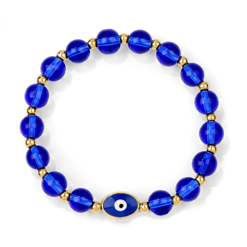 Olivenorma 8mm Blue Tiger Eye Evil Eye Bracelet - Blue Opalite - image 11