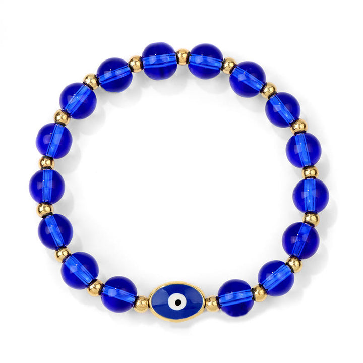 Olivenorma 8mm Blue Tiger Eye Evil Eye Bracelet - Blue Opalite - image 11