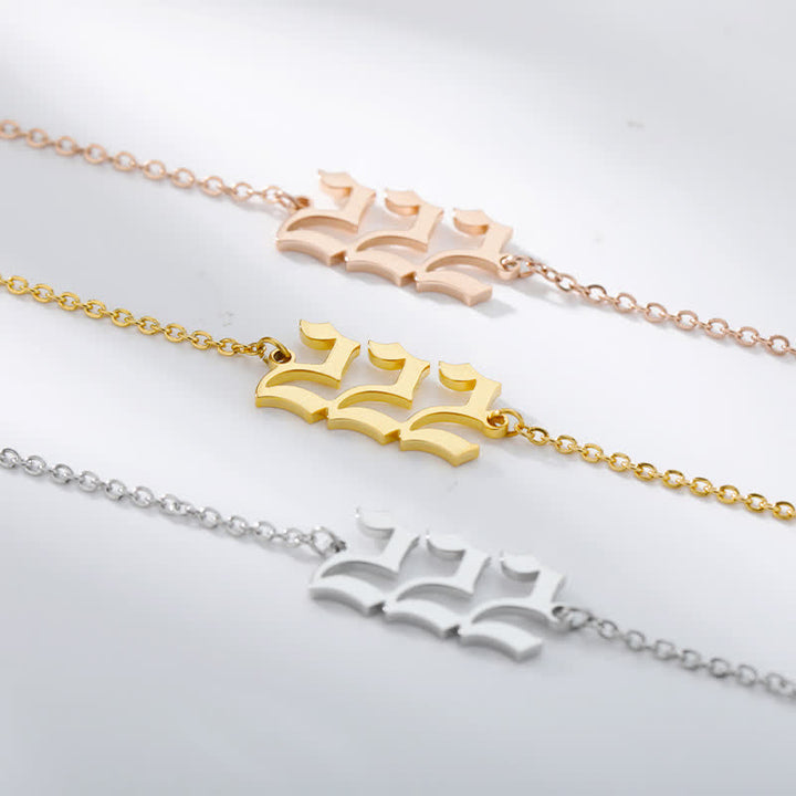 Angel Number Spiritual Anklet Bracelet  - Silver - 222 - image 3