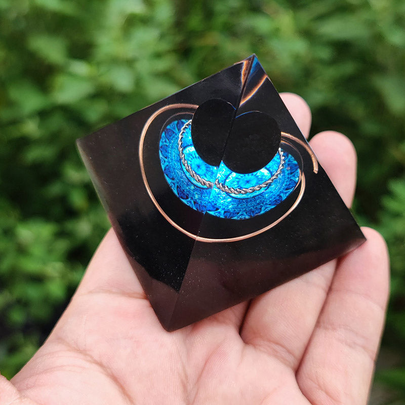 Olivenorma Obsidian Sphere Energy Orgone Pyramid - image 4