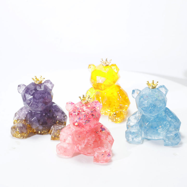 Olivenorma Crystal Gravel Resin Bear Ornament Gemstone Decoration - image 0