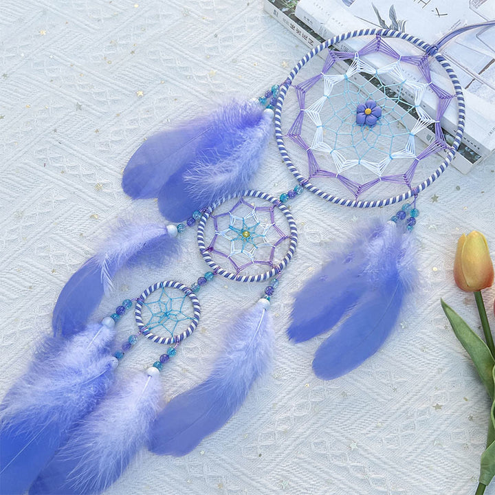 Olivenorma Acrylic Beads Blue Purple Feather Dream Catcher - image 3