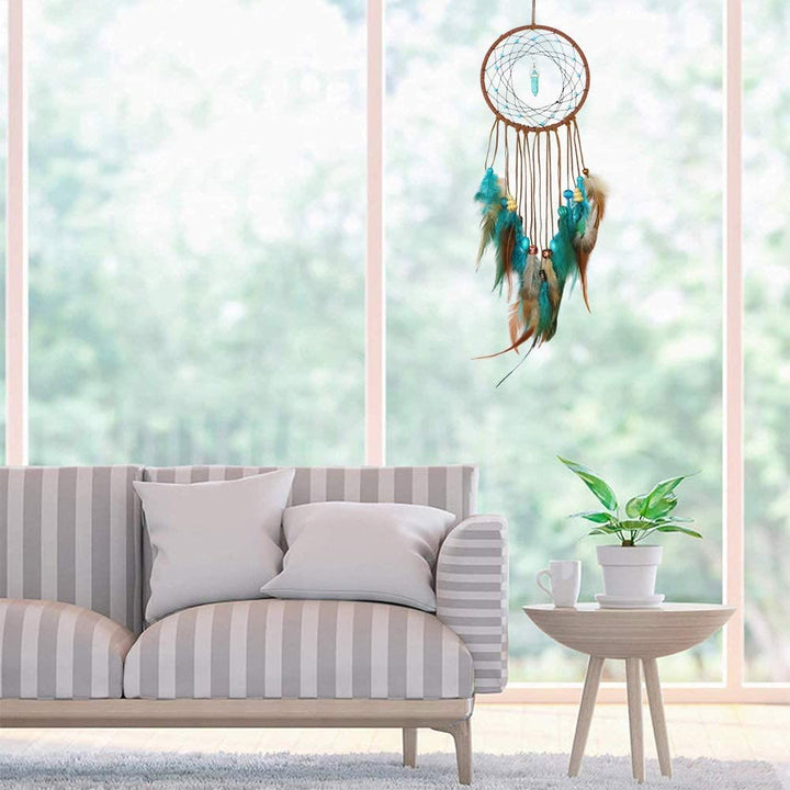 Olivenorma Turquoise Handmade Traditional Feather Dream Catcher - image 4