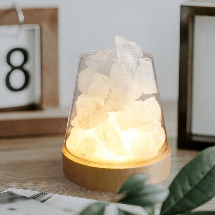 Olivenorma Goblet of Fire Shape Crystal Or Himalayan Pink Salt Lamp - Clear Crystal - image 13