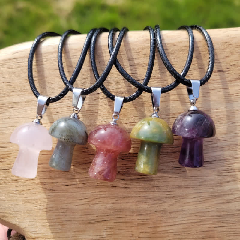 Olivenorma Spiritual Attunement Mushroom Design Healing Necklace - image 0
