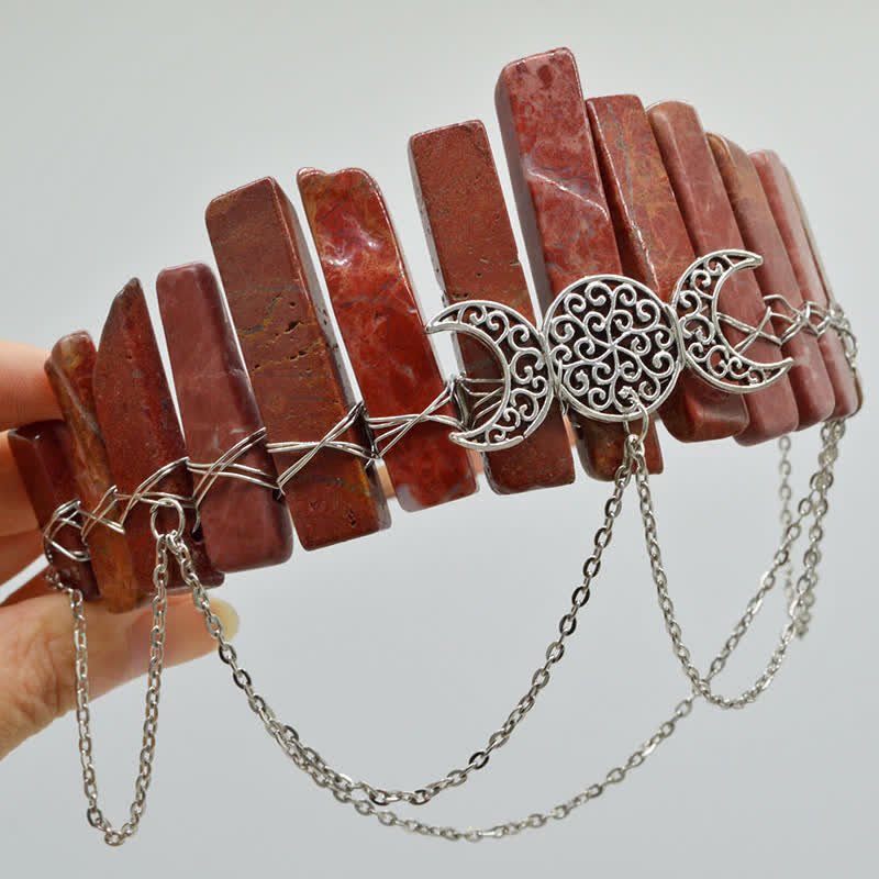 Olivenorma Cresent Moon Goddess Natural Crystal Crown - Sandstone - image 8