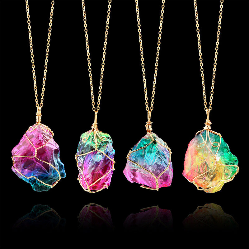 Olivenorma Vintage Fluorite Gemstone Necklace - image 5