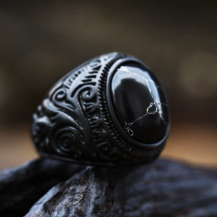 Olivenorma Black Turquoise Stainless Steel Ring - Black Turquoise - 13 - image 0
