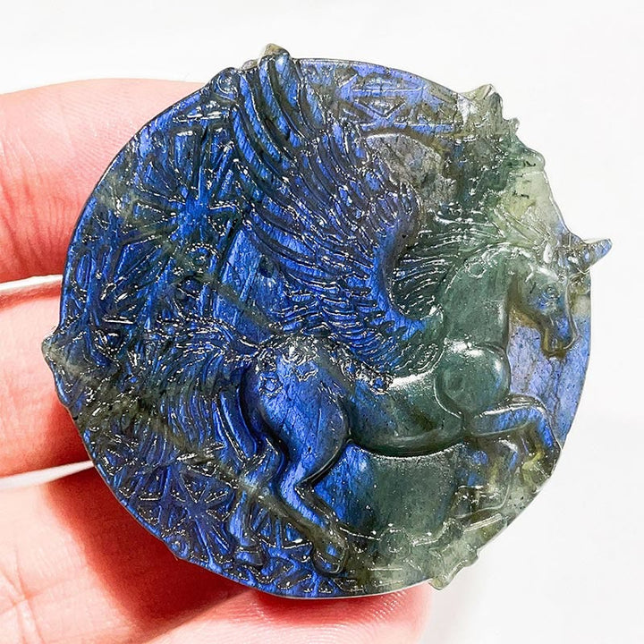 Olivenorma Natural Labradorite Moon Face Ornaments Gemstone Decoration - Unicorn #Labradorite - image 8