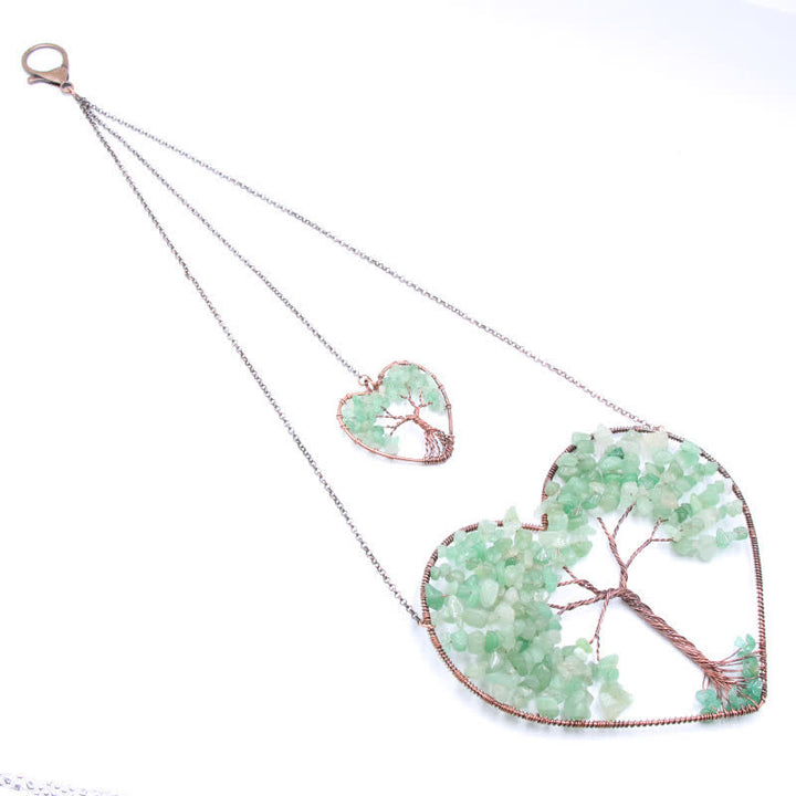 Olivenorma Heart Shape Chakra Tree Of Life Crystal Dream Catcher - Green Aventurine - image 10