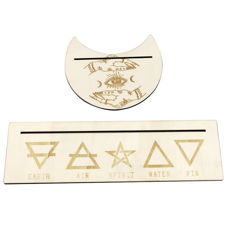 Moon And Eyes Wooden Tarot Card Holder - Eye With Hand - image 13