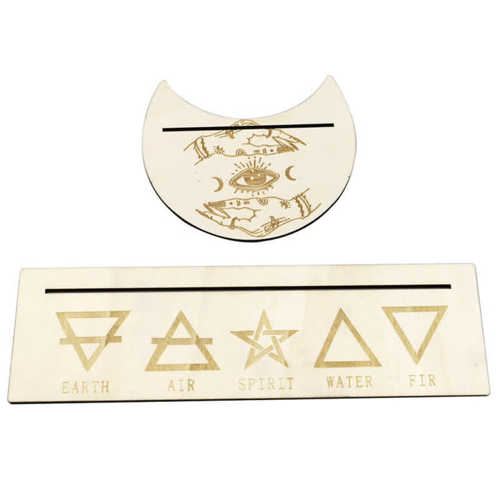 Moon And Eyes Wooden Tarot Card Holder - Eye With Hand - image 13