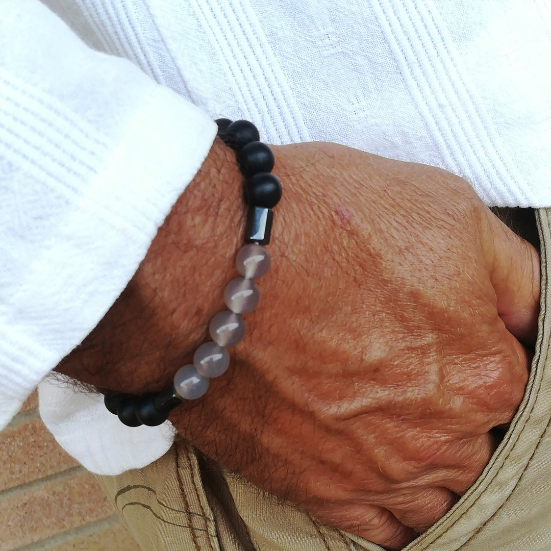 Olivenorma Mens Stacking Gemstone Set Bracelet - image 3