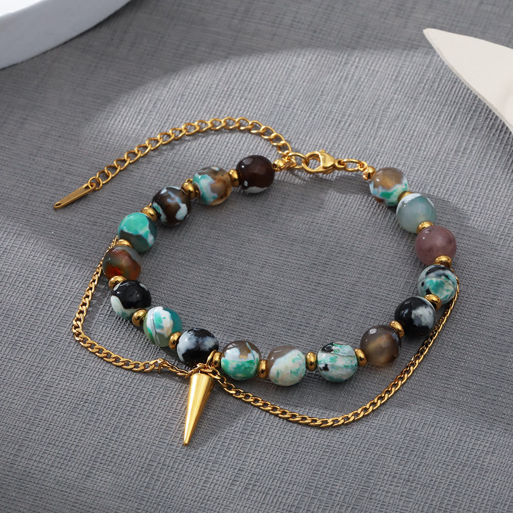 Olivenorma Multicolored African Turquoise Stainless Steel 18K Bracelet - African Turquoise - image 0