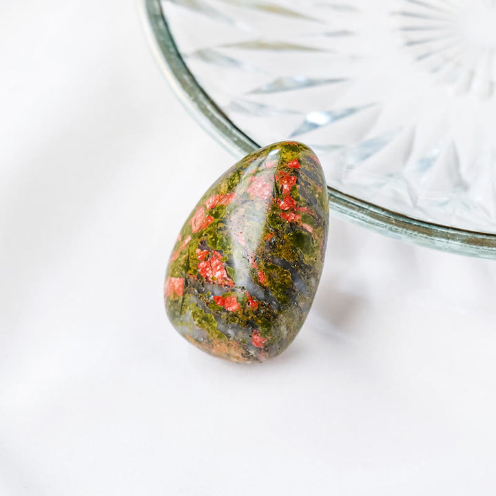 Olivenorma Natural Crystal Drop Shape Polished Play Natural Stone - Unakite - image 13