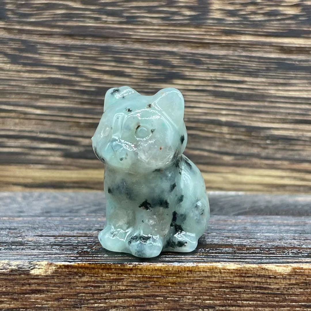 Olivenorma Natural Stone 1.2 Inch Cute Kitten Gemstone Decoration - Kiwi Stone - image 9