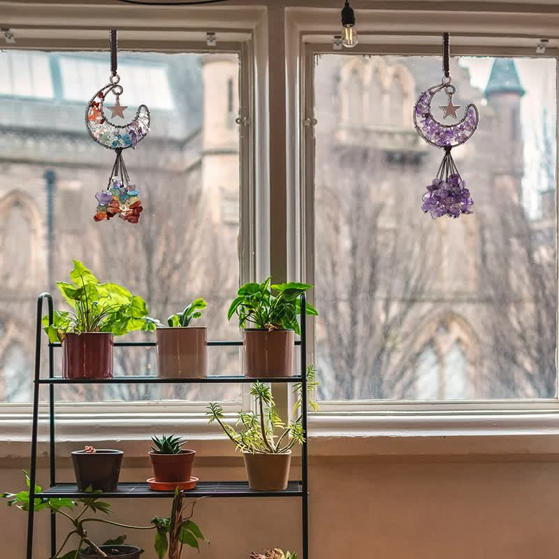Olivenorma Moon And Star Chakra Crystal Wind Chime - image 30
