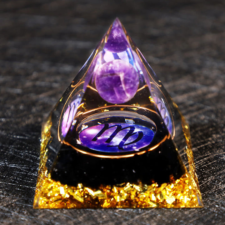 Olivenorma Amethyst Ball Obsidian Gravel Zodiac Virgo Orgone Pyramid - image 2