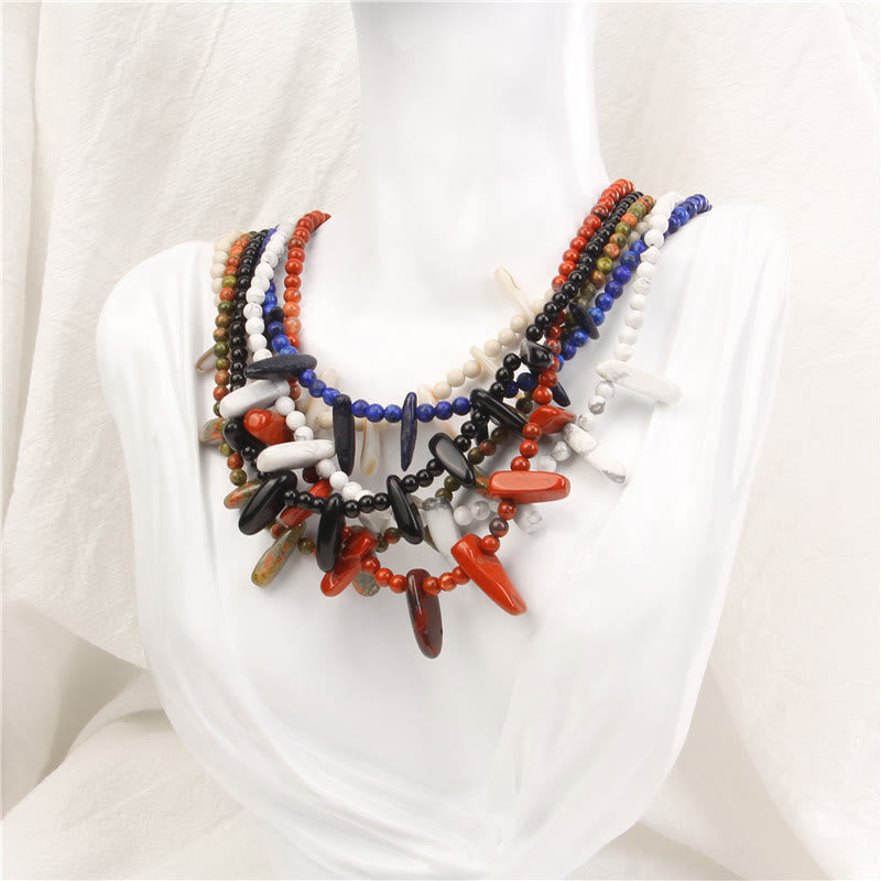 Olivenorma 4mm Bead Natural Tusk Stone Bohemian Necklace - image 19
