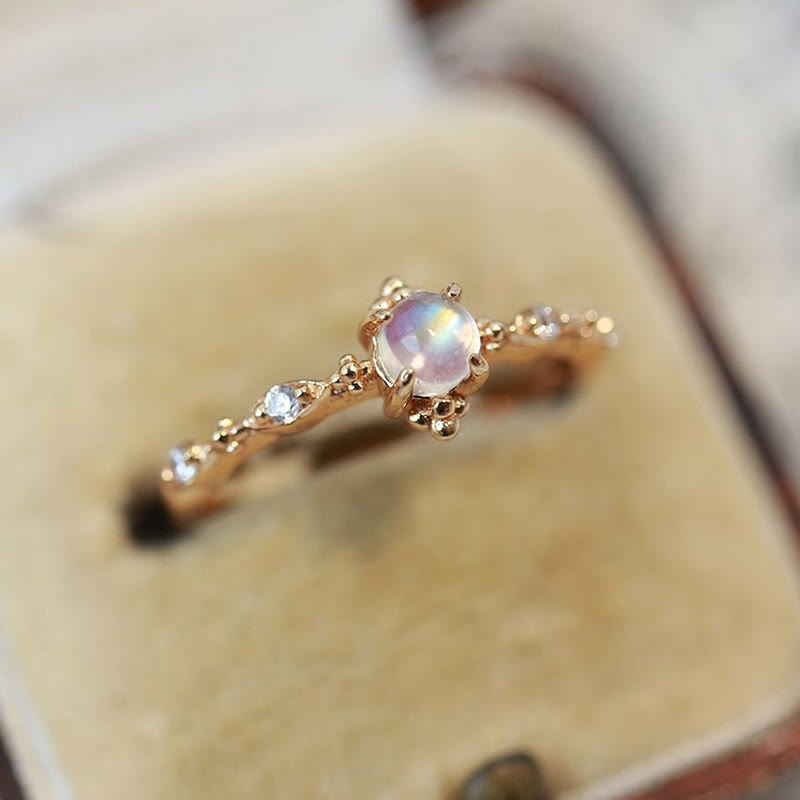 Olivenorma "You Are Bright Moonlight" - Dainty Moonstone Ring - image 6