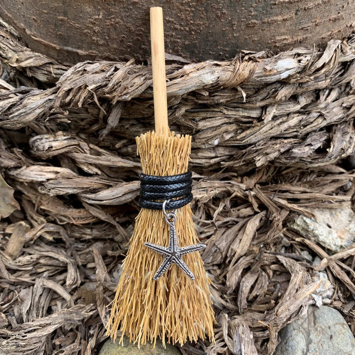 Olivenorma Handmade Mini Crystal Turtle Broom Ornament - Straw & Starfish - image 14