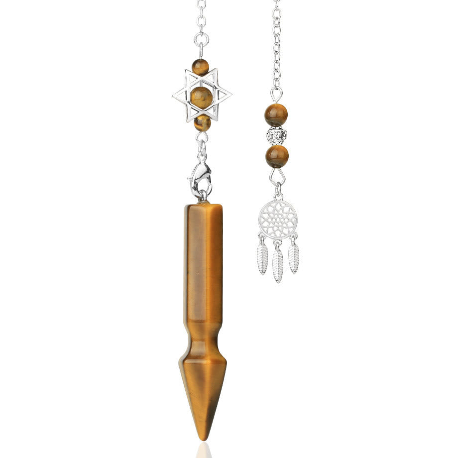 Olivenorma Natural Crystal Metatron Lotus Pendulum - Tiger Eye - image 3