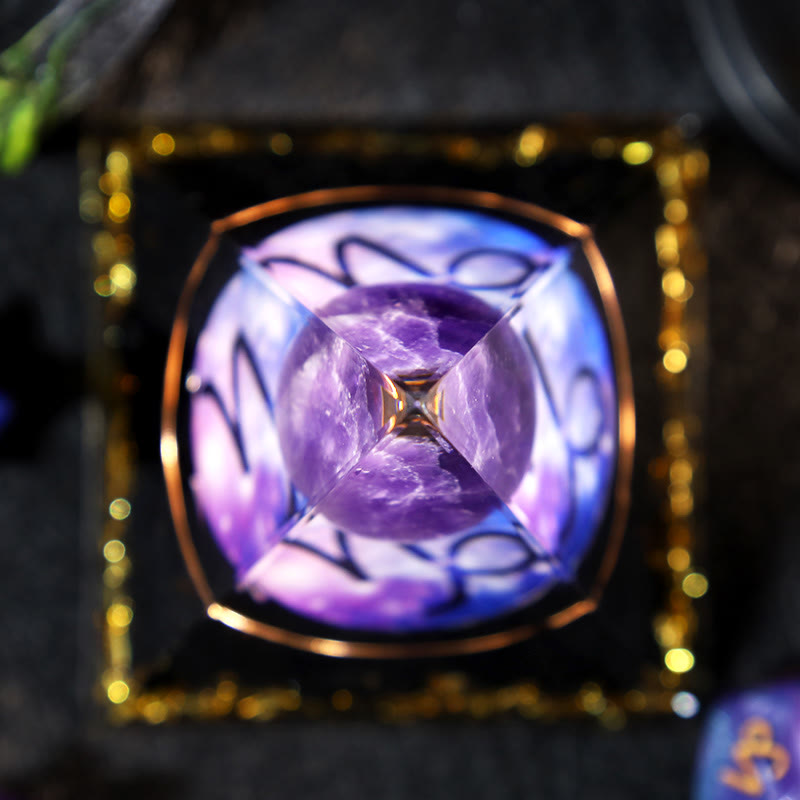 Olivenorma Amethyst Ball Obsidian Gravel Zodiac Capricorn Orgone Pyramid - image 3