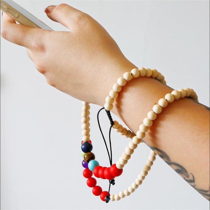 Olivenorma Natural Crystal String Handmade Wooden Beads Phone Strap - image 6