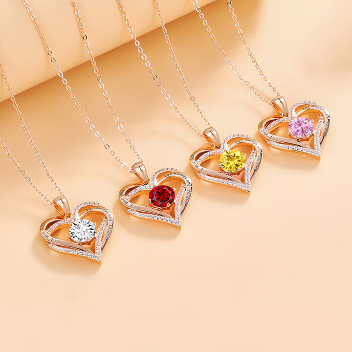 Olivenorma "I love you for always and forever" - Birtshtone Heart Necklace - image 29