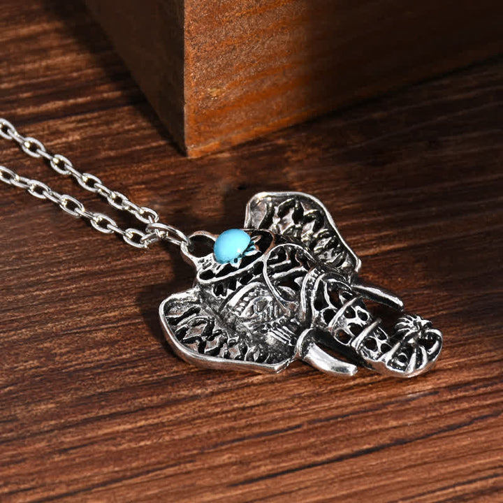 Olivenorma Vintage Turquoise Elephant Necklace - image 4