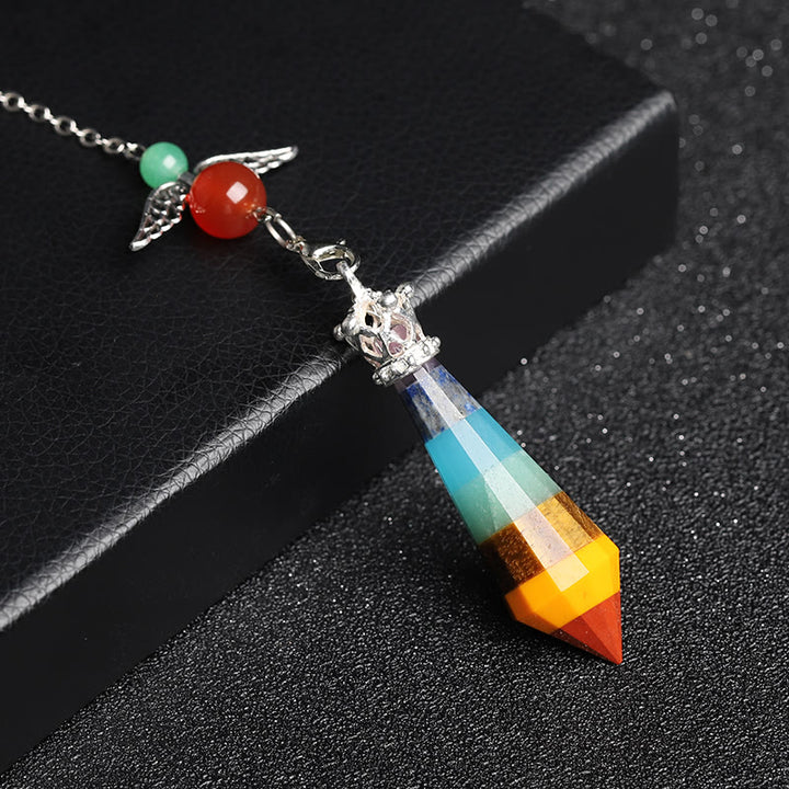 Olivenorma Labradorite Crystal Angel Wings Pendulum - Chakra - image 23