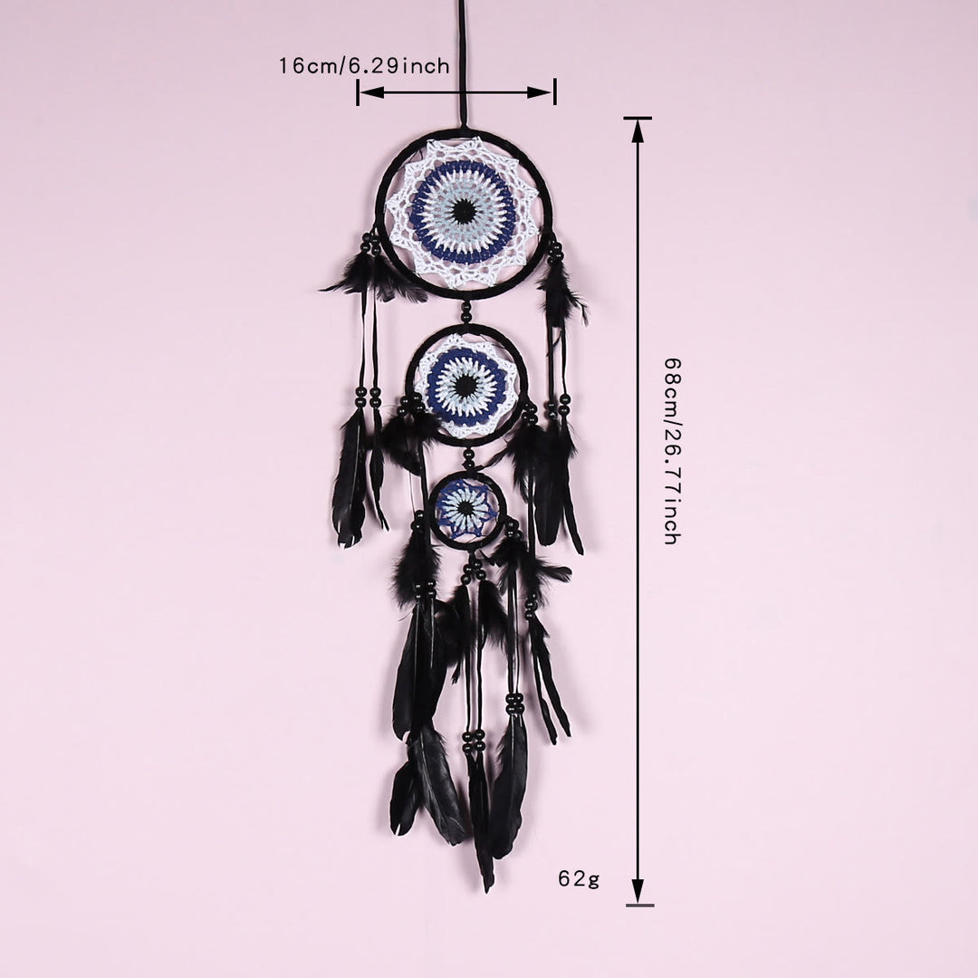 Olivenorma Evil Eye Three Circle Black White Dream Catcher - image 5