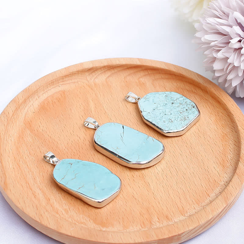 Olivenorma Delicate Irregular Turquoise Necklace - Silver - image 8