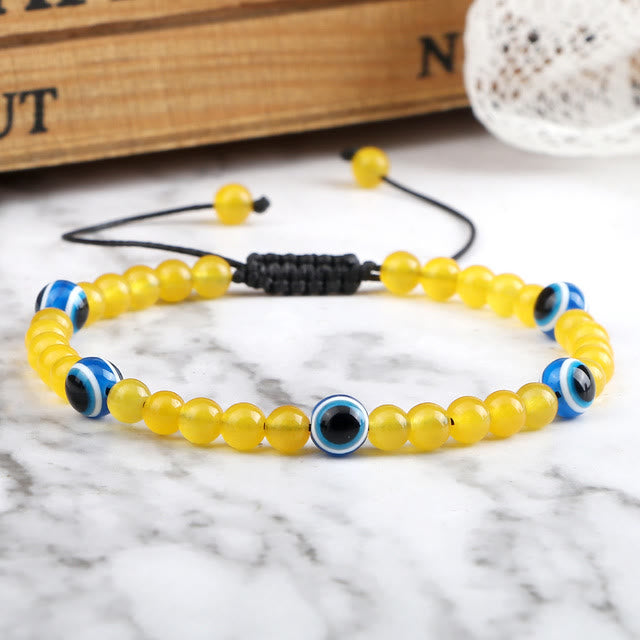 Olivenorma Tiger Eye Evil Eye Beaded Bracelet - Eye Evil&Yellow Jade - image 11
