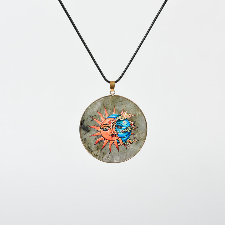 Olivenorma Crystal Hamsa Chakra Tree Of Life Necklace - Labradorite - Sun Moon - image 23