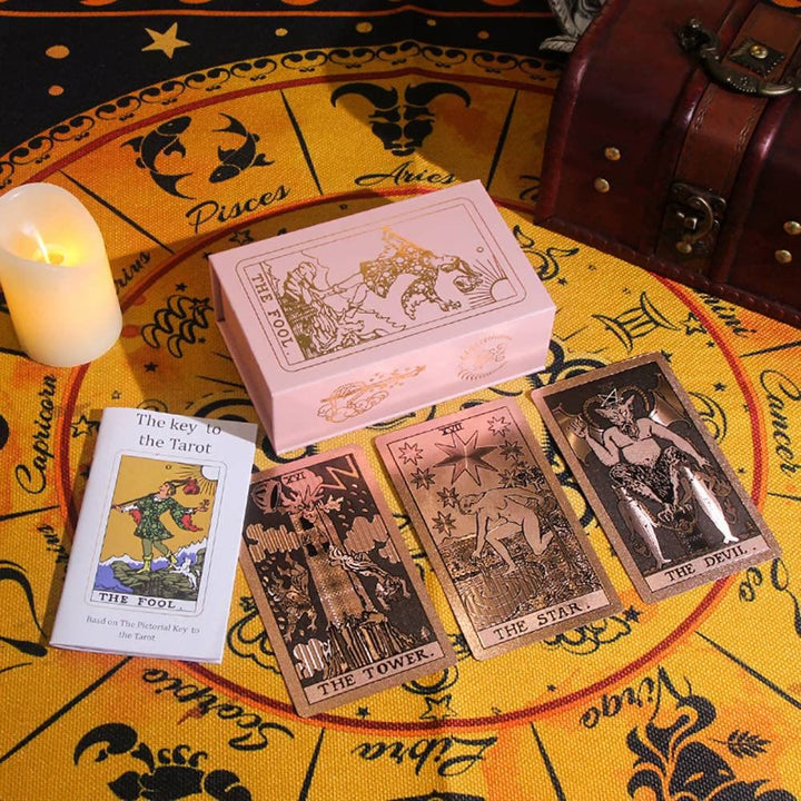 Olivenorma Bronzing Pink Gold Foil Tarot Deck Cards - image 3
