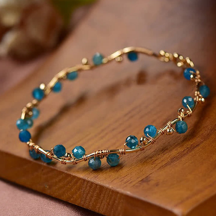 Natural Moroxite Stone Purification Gemstone Bracelet - image 3