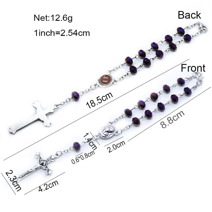 Olivenorma Crystal Rosary Cross Bracelet - image 6