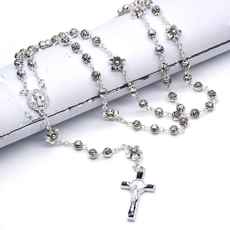 Olivenorma Rose Cross Prayer Rosary Necklace - image 3