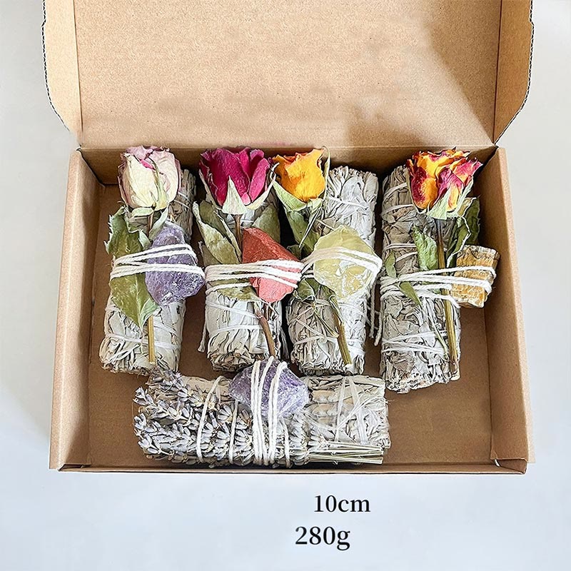 Olivenorma Natural Crystal Plant Rose Dried Flowers White Sage - Sage Aromatherapy Set - image 10