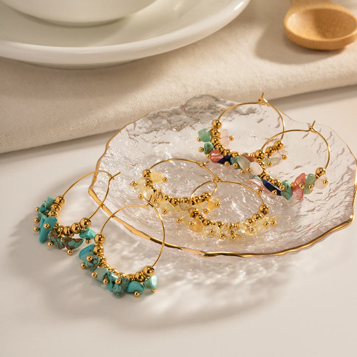 Olivenorma Natural Gravel Stainless Steel Earrings - image 16