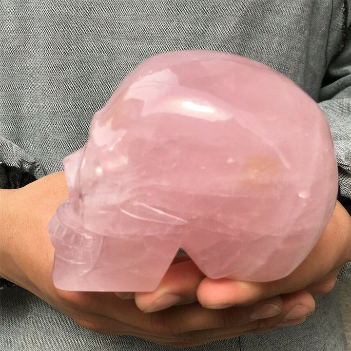 Olivenorma Natural Rose Quartz Crystal Skull Decoration - image 5
