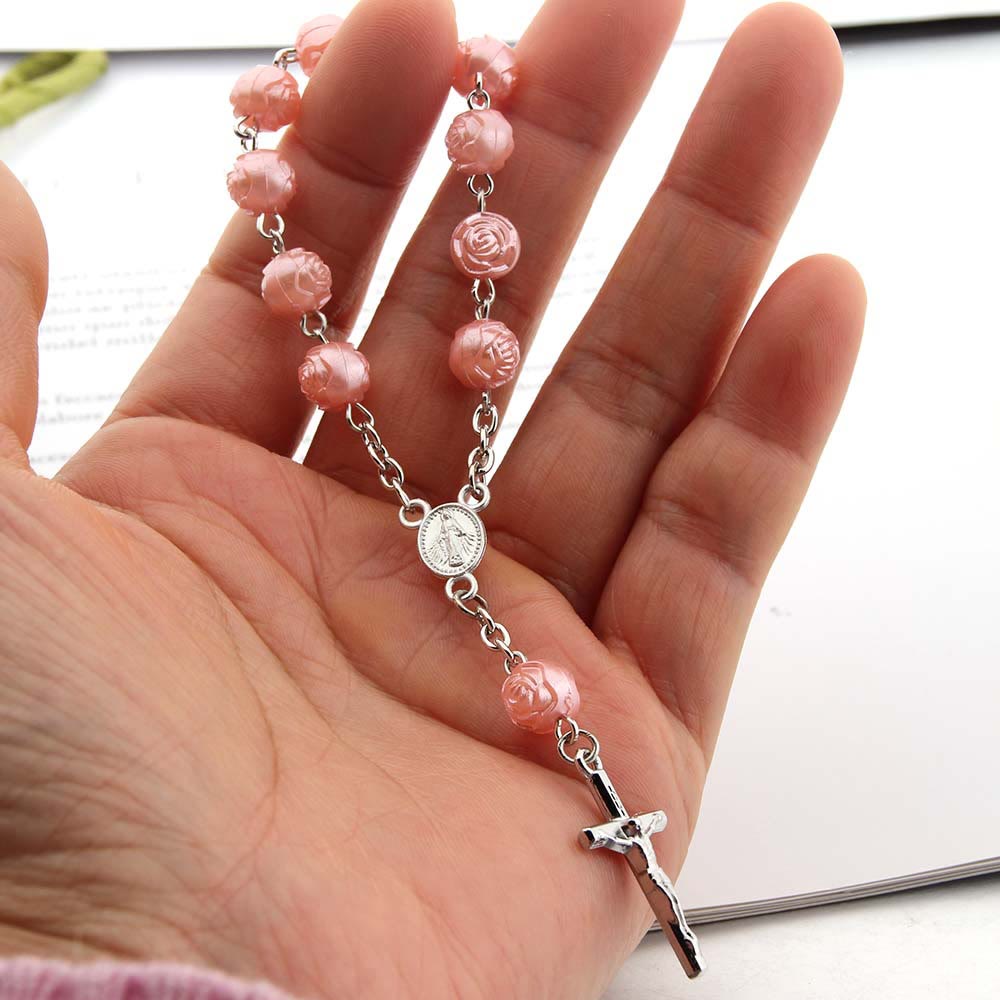 Olivenorma Pearl Heart Cross Bracelet - Pink Rose Pearl - image 7