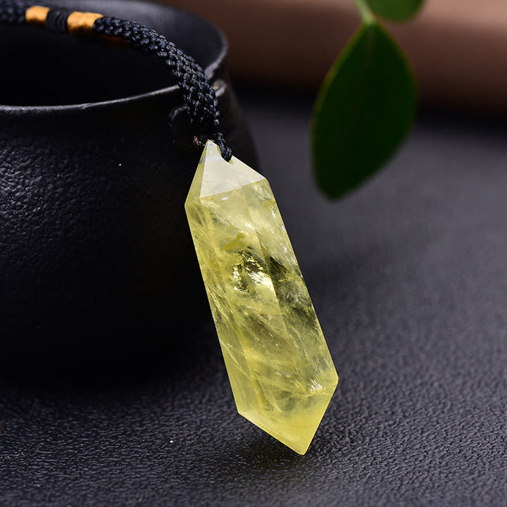 Olivenorma"Prosperous Life" - Citrine Hexagonal Prism Crystal Necklace - image 1
