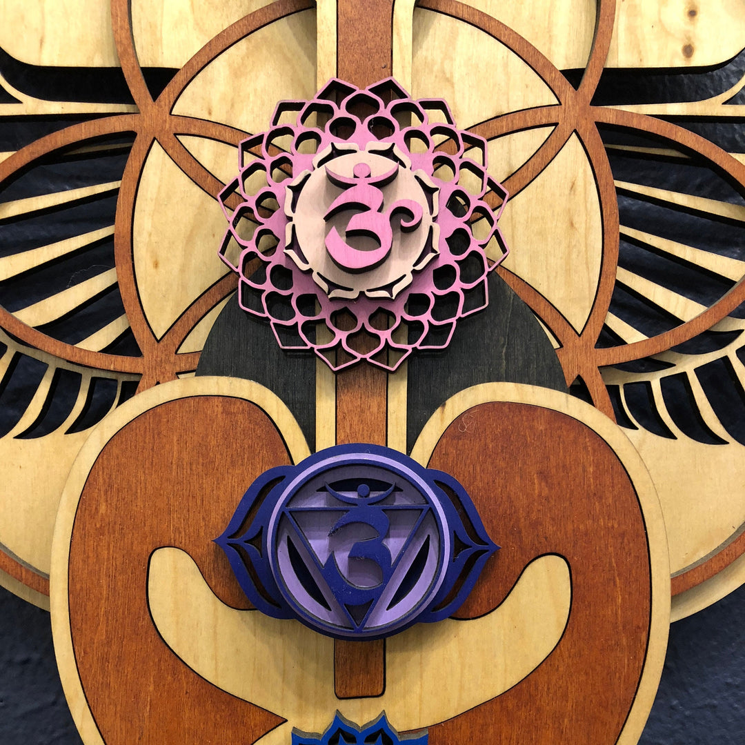 Olivenorma Kundalini Chakra Hand Painted Wood Stained Wall Decor - image 12